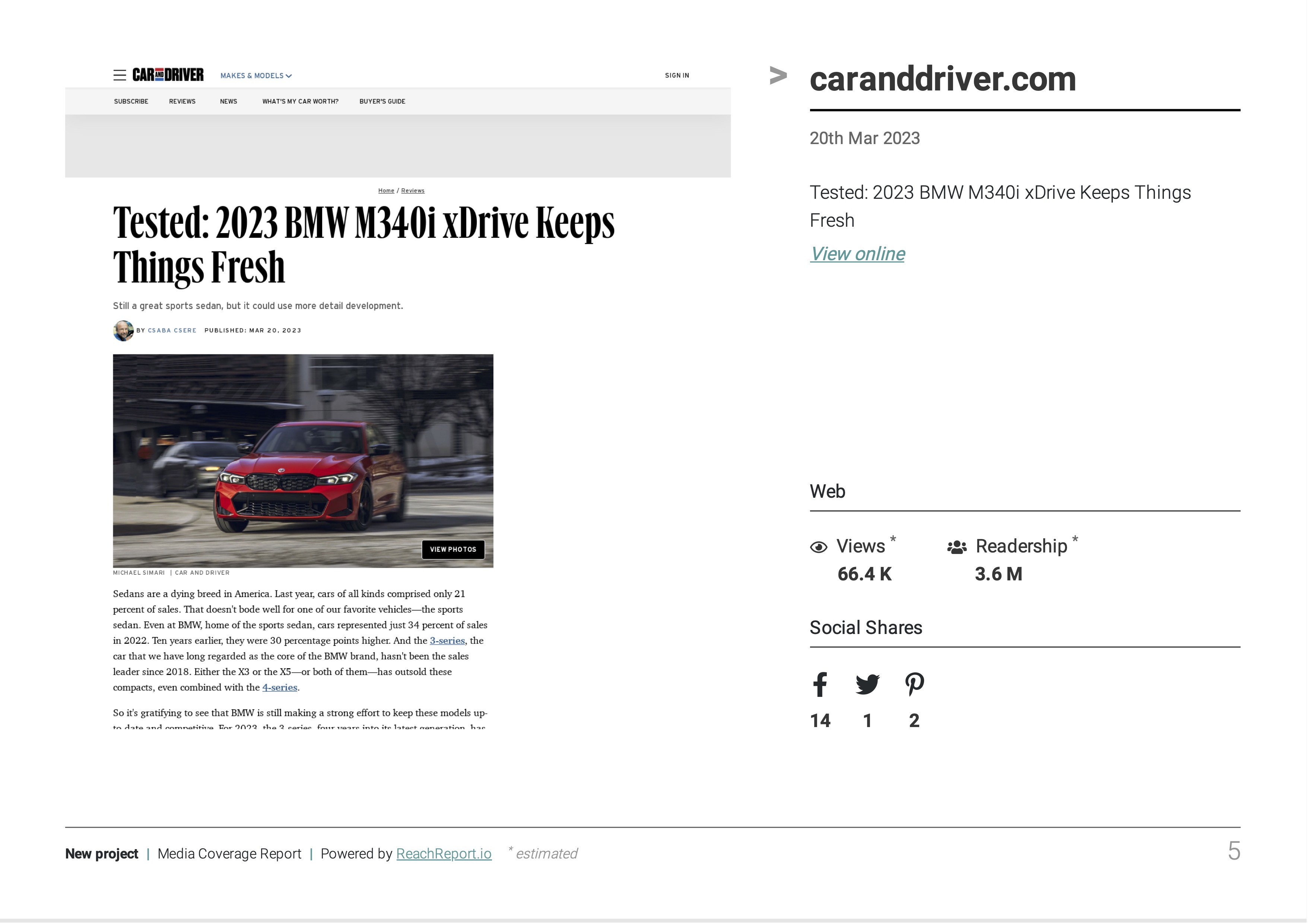 Clipping Page for PR Report