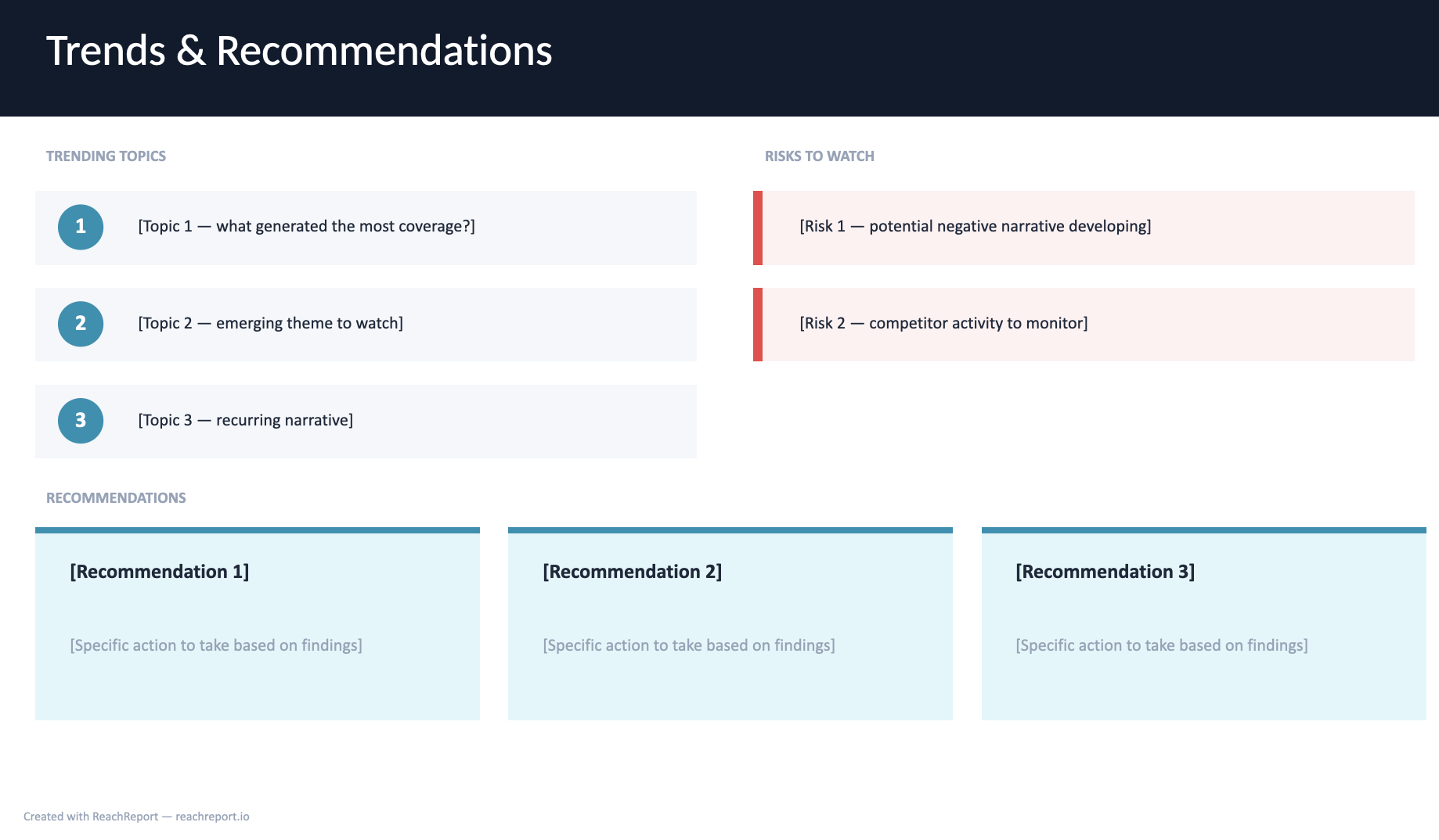 media monitoring report recommendations